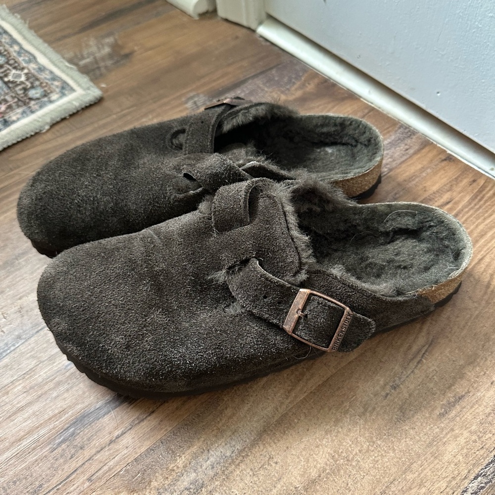Birkenstock Boston Shearling Clog, Mocha, Size 38